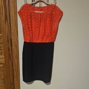 Alyx Orange Lace Bodice Black Midi Dress